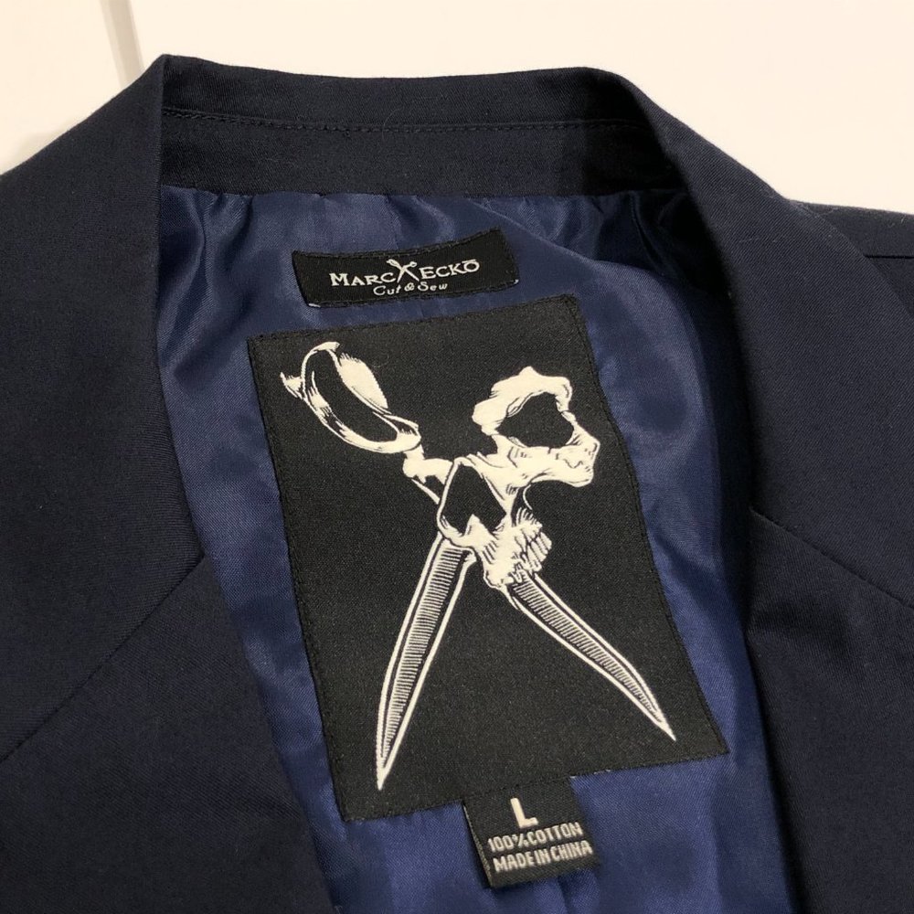 Marc Ecko Cotton Navy Blazer Jacket Sport Coat NWT - Picture 3 of 7